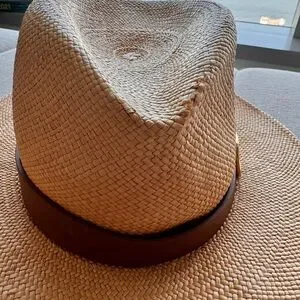 Valentino Tan Straw Hat with Brown Interior Valentino VLogo Woven Hat – Dina C main image 4
